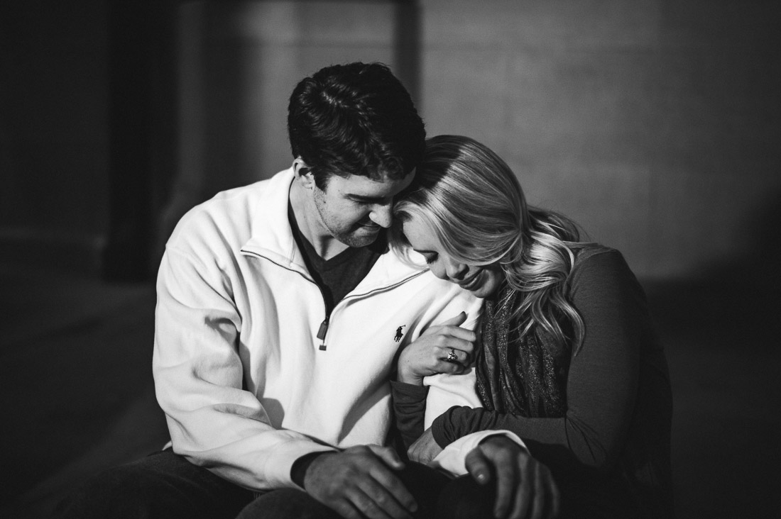 engagement photo in black and white