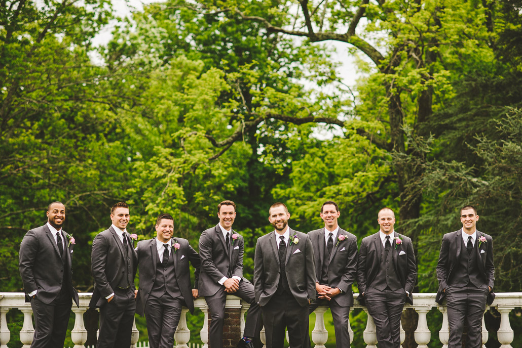 Groomsmen pose at Virginia wedding
