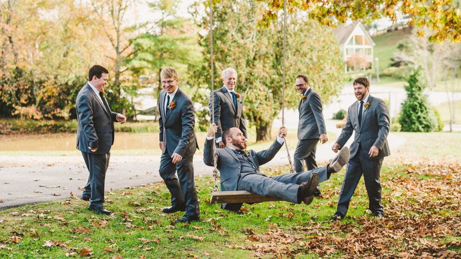 Swings in wedding photos