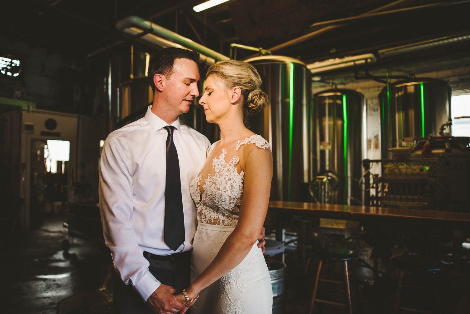 Brewery wedding photo